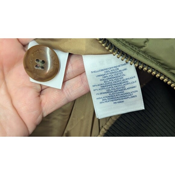 Lands End Green Faux Sherpa Collar Down Winter Jacket Size XL (46-48) EUC - Picture 4 of 6